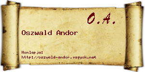 Oszwald Andor névjegykártya
