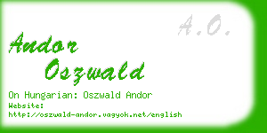 andor oszwald business card